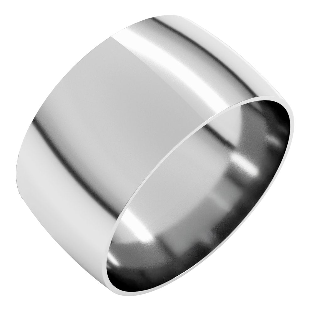 14K White Gold 10 mm Ultra-Lightweight Comfort-Fit Half Round Band Size 6.5