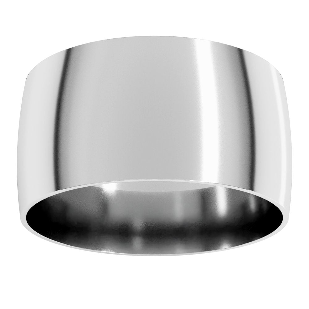 14K White Gold 10 mm Ultra-Lightweight Comfort-Fit Half Round Band Size 6.5