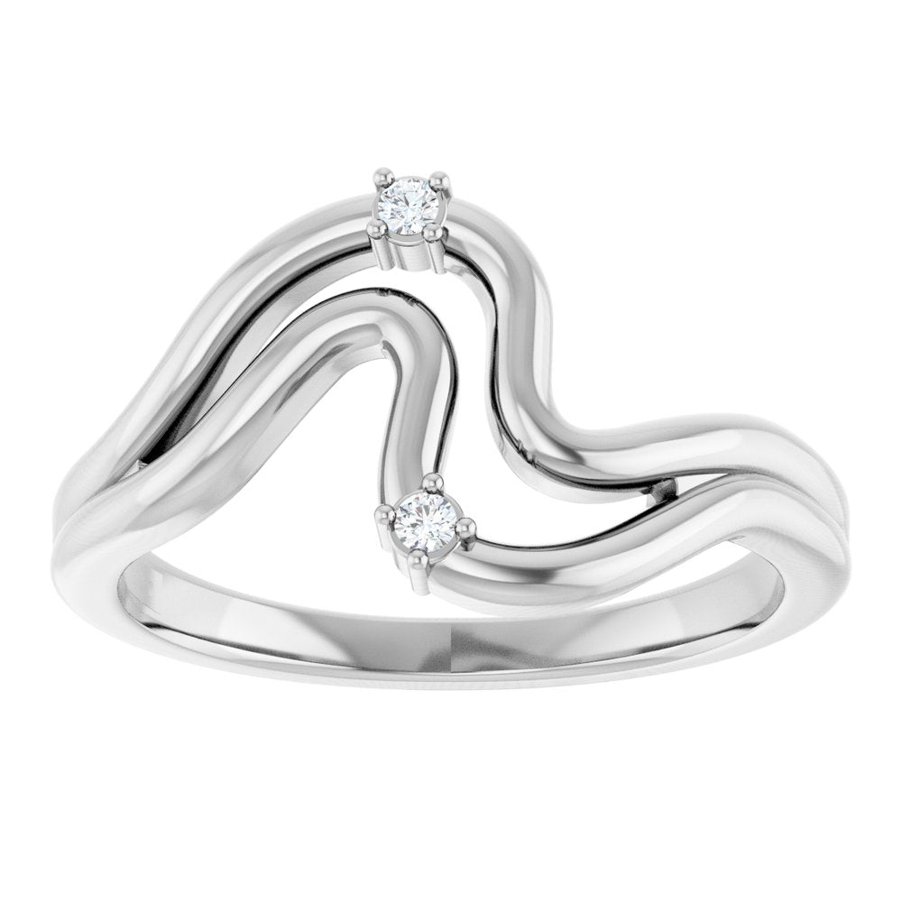 14K White .03 CTW Natural Diamond Ring