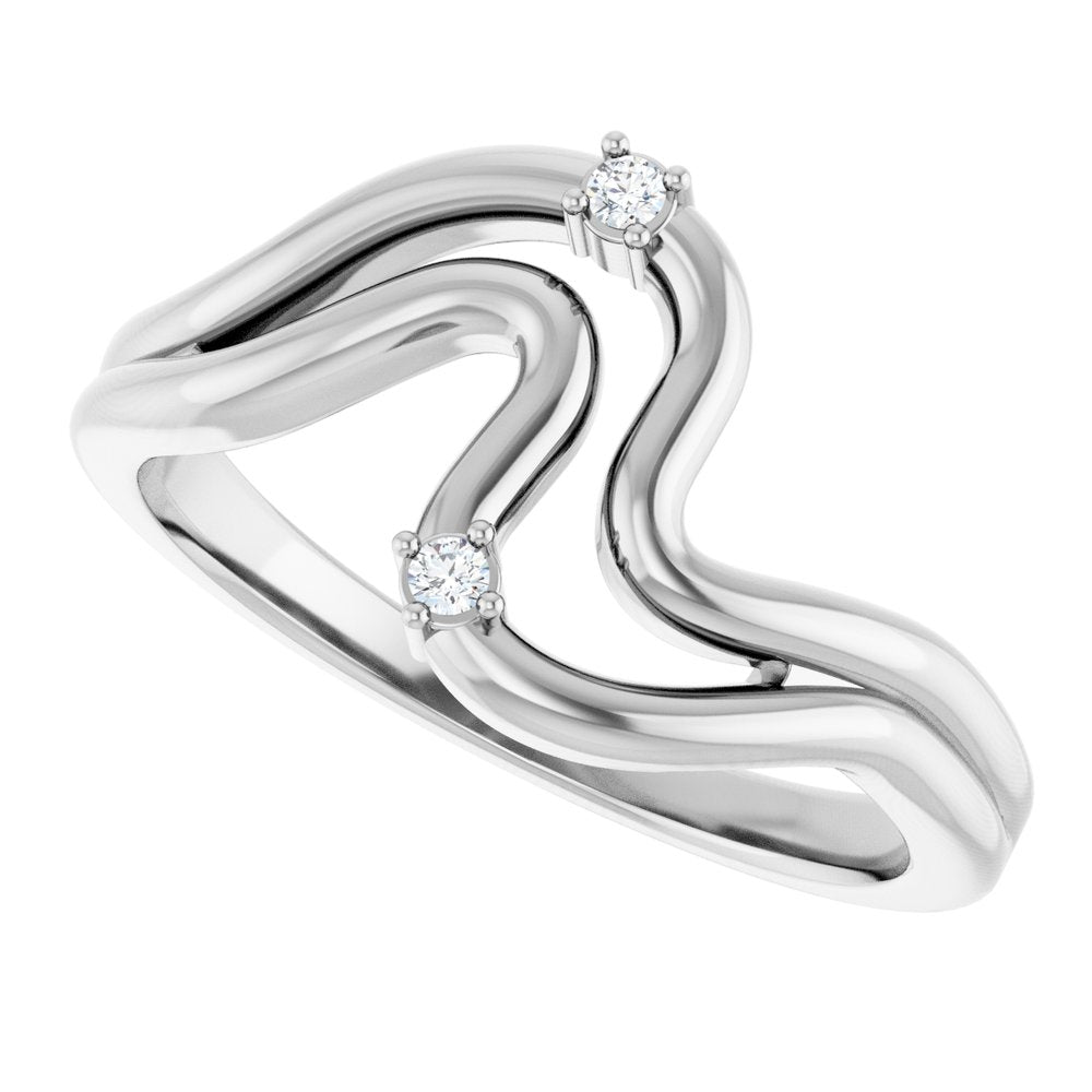 14K White .03 CTW Natural Diamond Ring