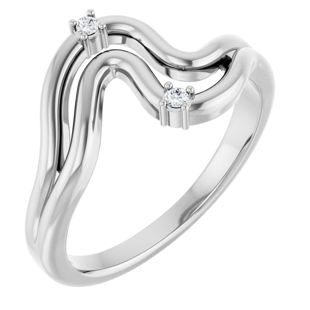 14K White .03 CTW Natural Diamond Ring