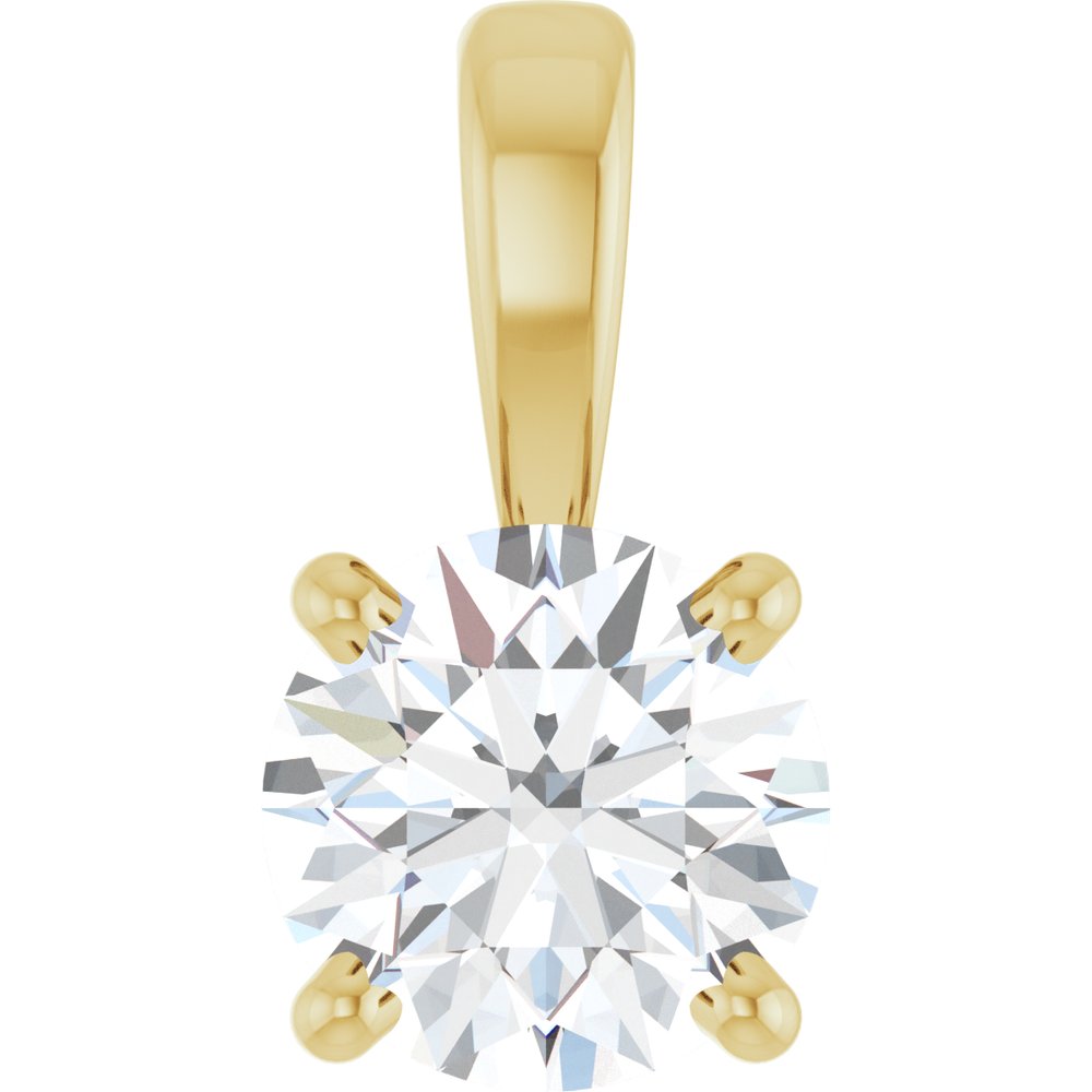 14K Yellow Gold 1/2 CT Natural Diamond Pendant