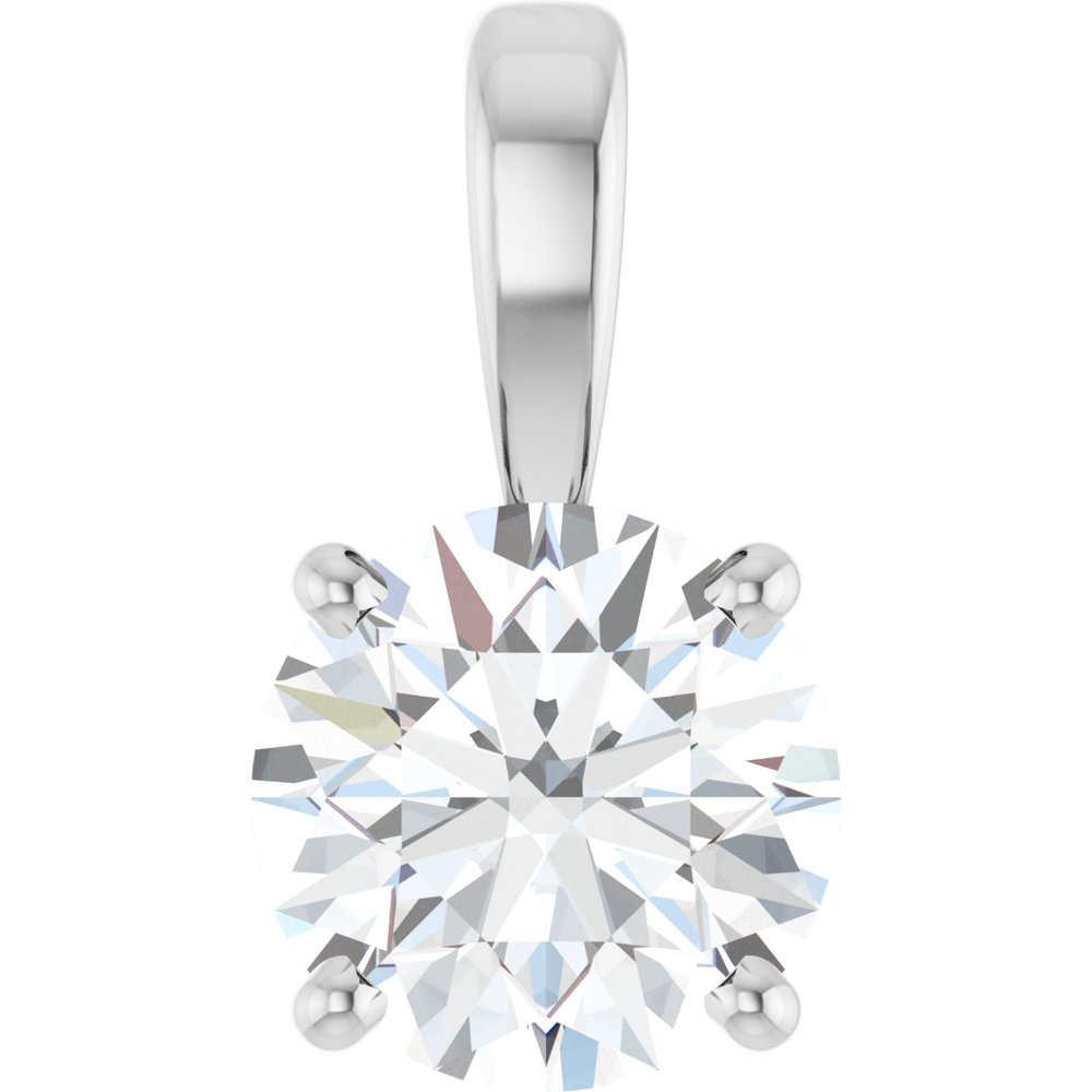 14K White Gold 1 CTW Lab-Grown Diamond Pendant