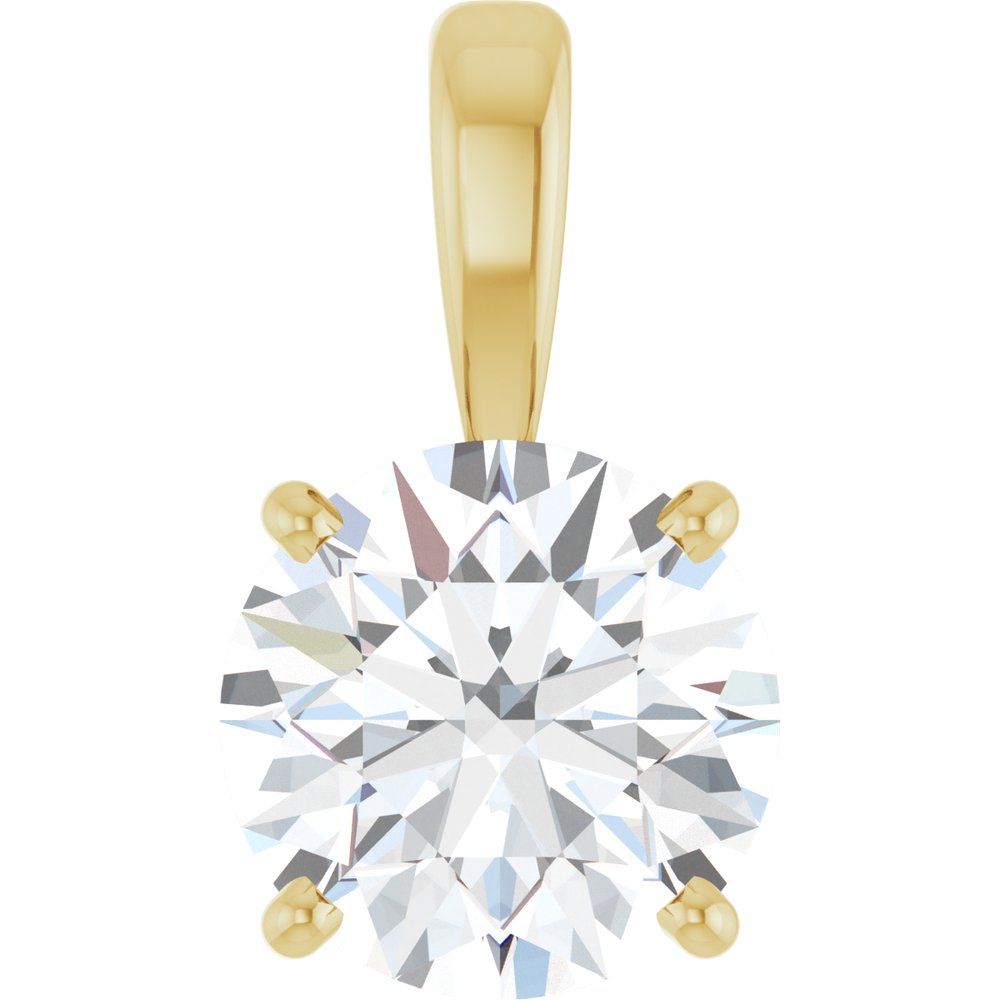 14K Yellow Gold 2 CT Lab-Grown Diamond Pendant