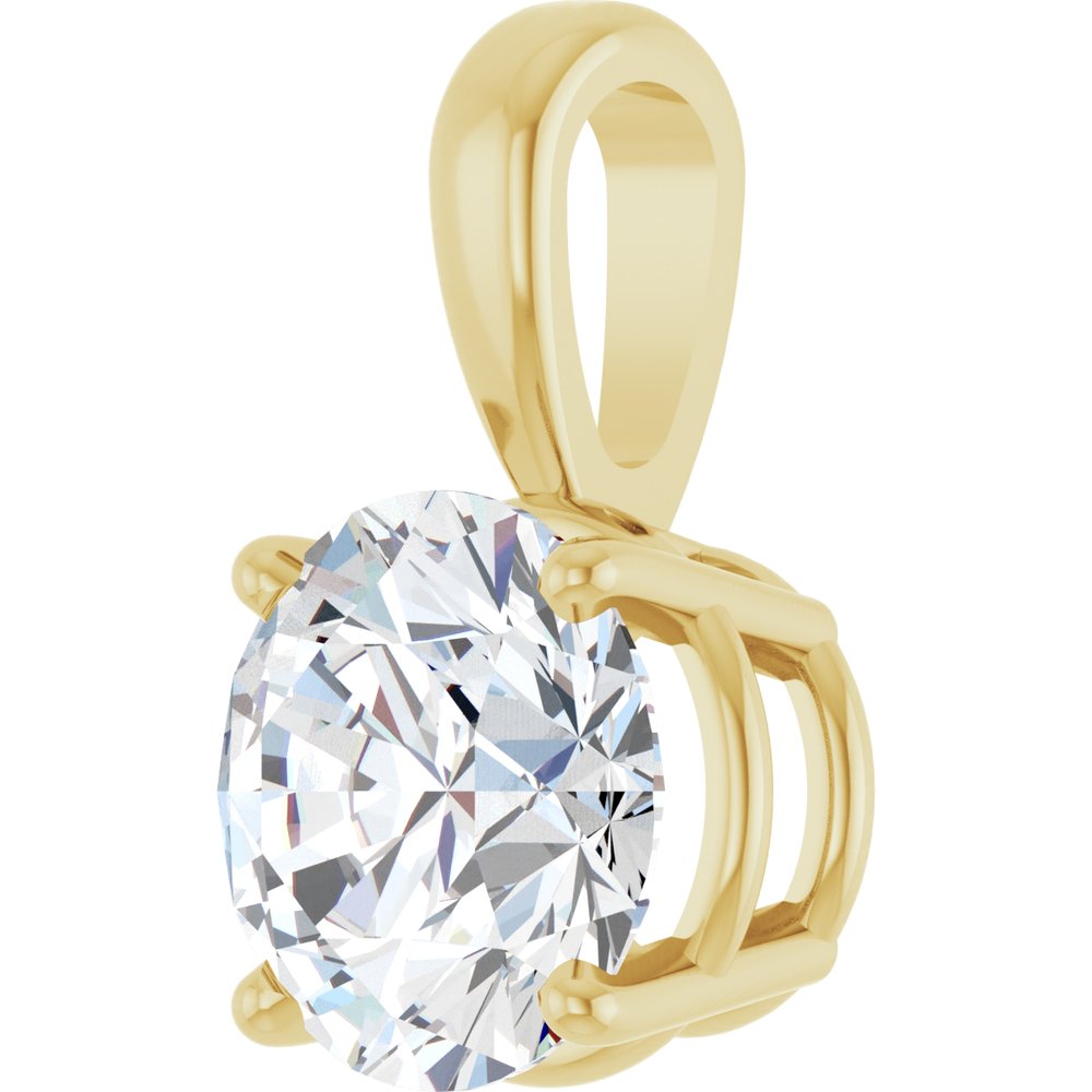 14K Yellow Gold 1 1/2 CT Lab-Grown Diamond Pendant