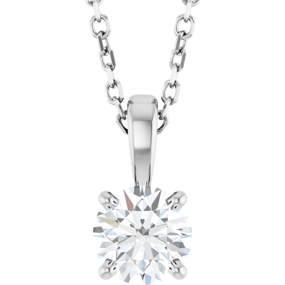 Sterling Silver 1/2 CT Lab-Grown Diamond 18" Necklace