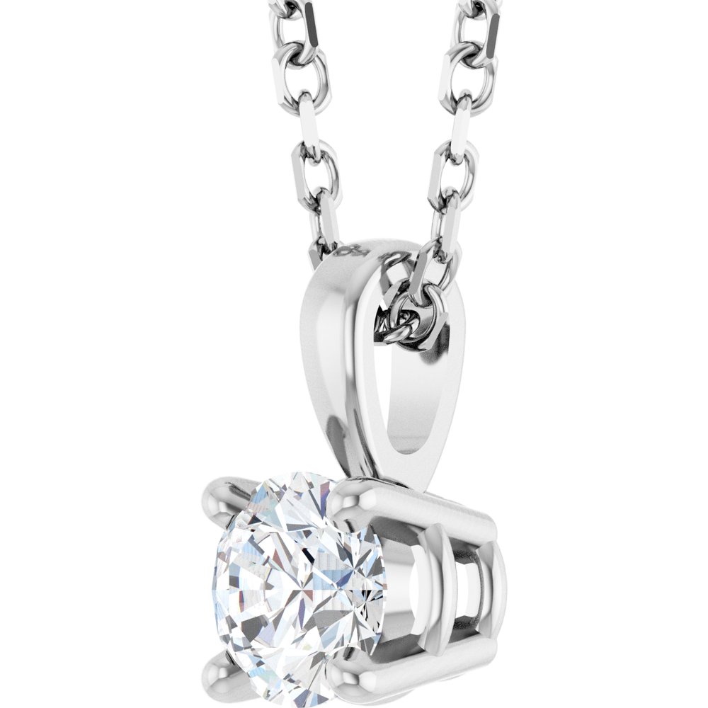 14K White Gold 1/4 CT Lab-Grown Diamond 18" Necklace