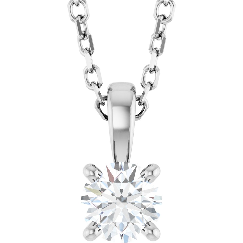 14K White Gold 1/4 CT Lab-Grown Diamond 18" Necklace