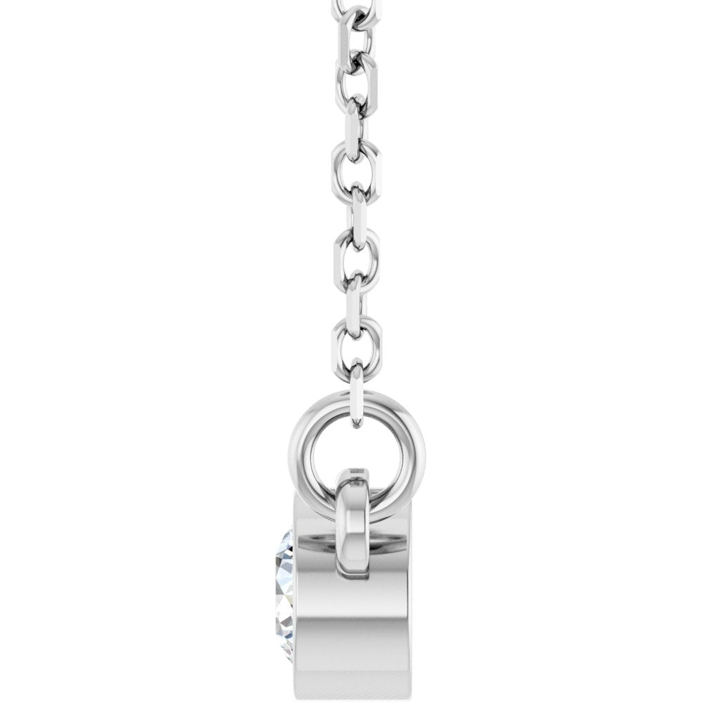 14K White Gold 1/10 CT Lab-Grown Diamond Solitaire 18" Necklace