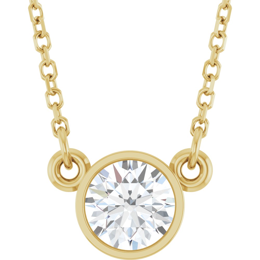 14K Yellow 1/2 CT Lab-Grown Diamond Solitaire 18" Necklace