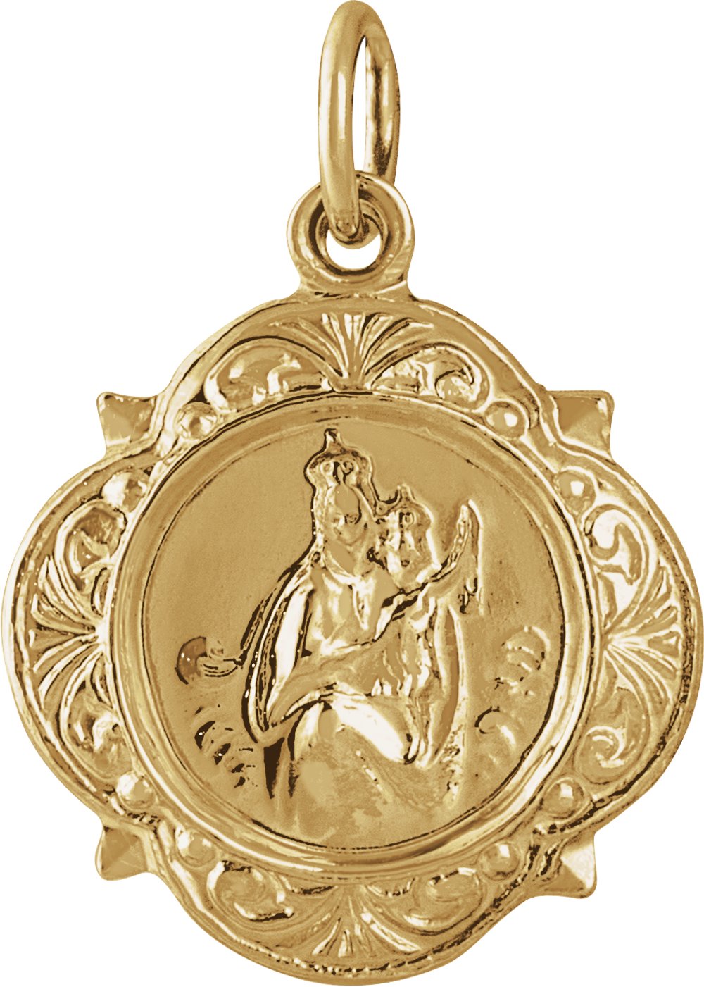 14K Yellow 12 mm Scapular Medal