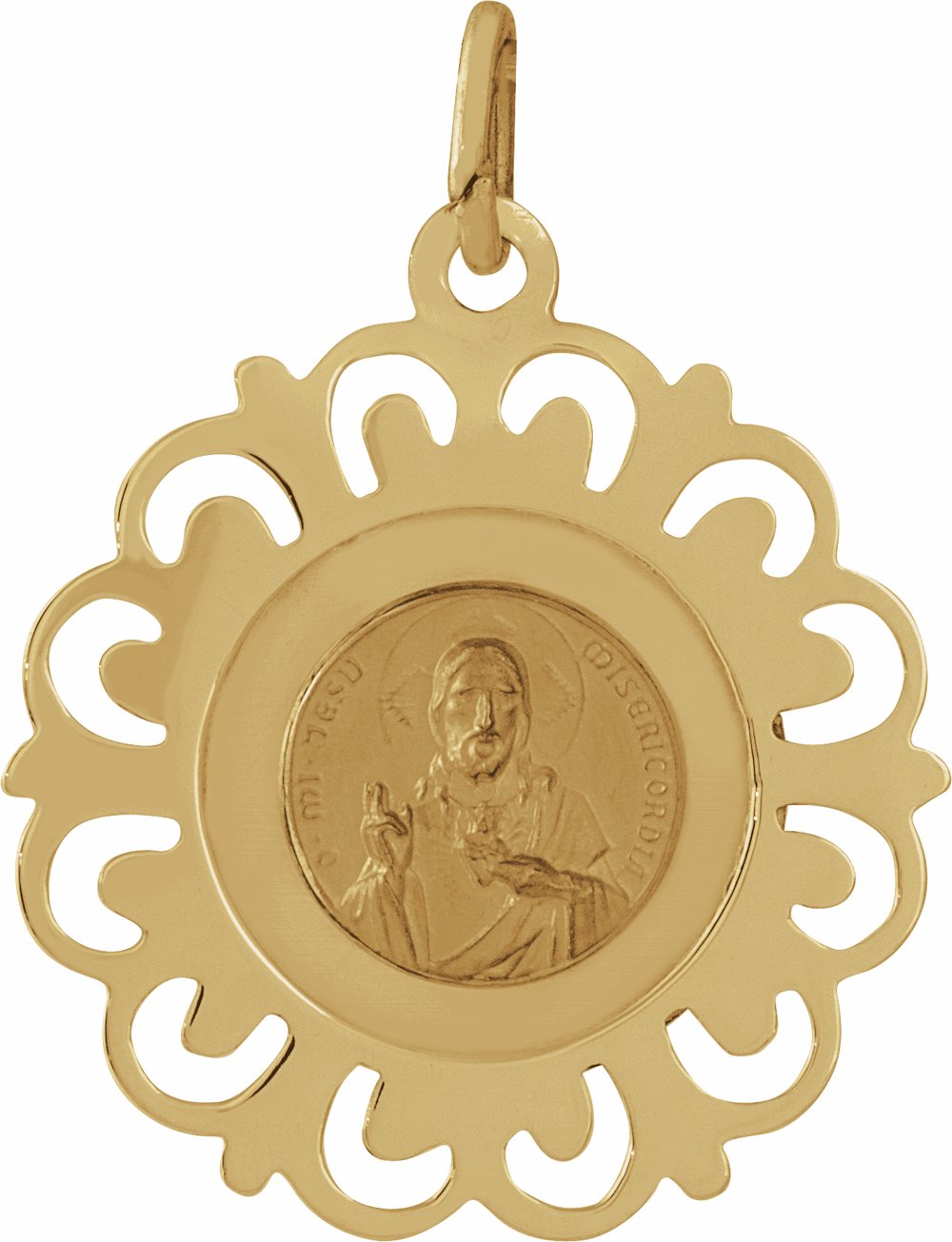 14K Yellow 18 mm Round Scapular Medal