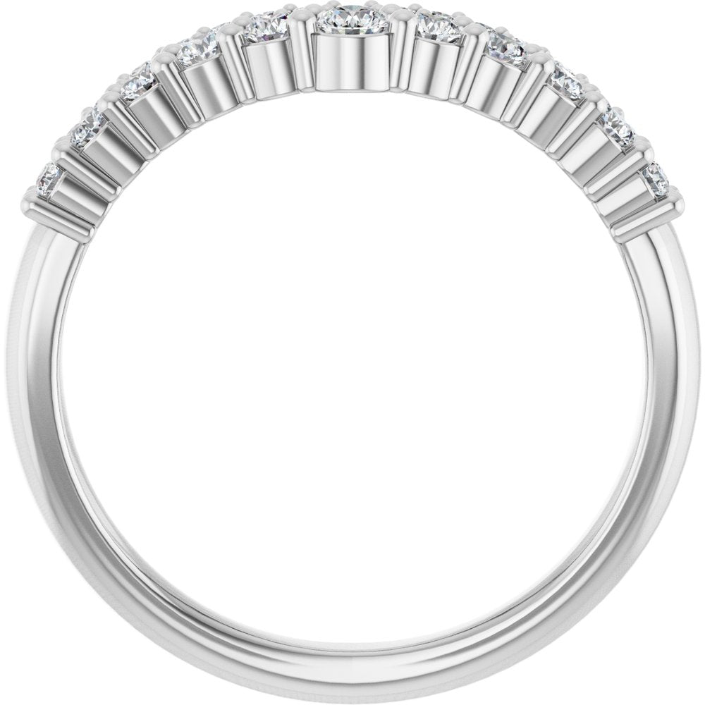 14K White Gold 3/8 CTW Natural Diamond Contour Band