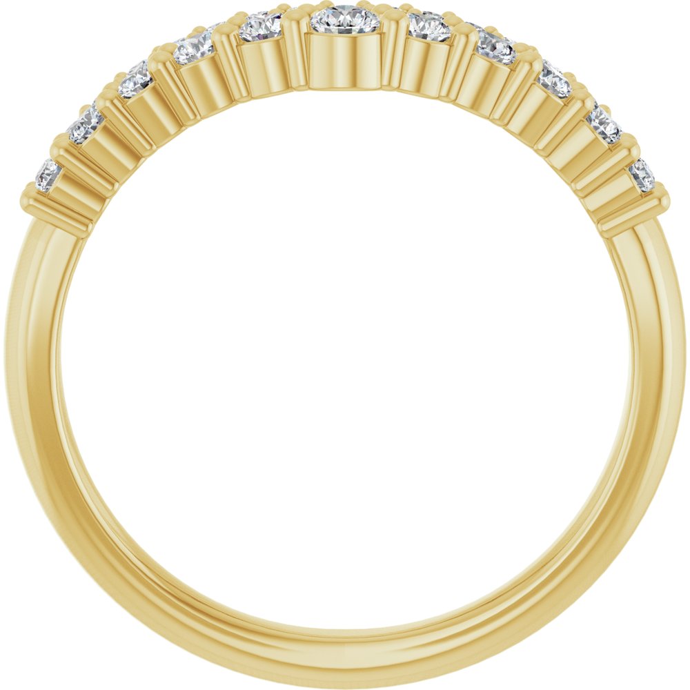 14K Yellow Gold 3/8 CTW Natural Diamond Contour Band