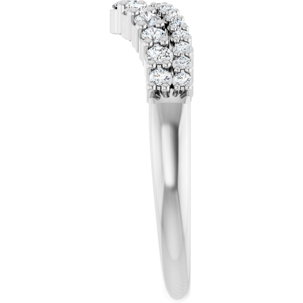 14K White Gold 3/8 CTW Natural Diamond Contour Band