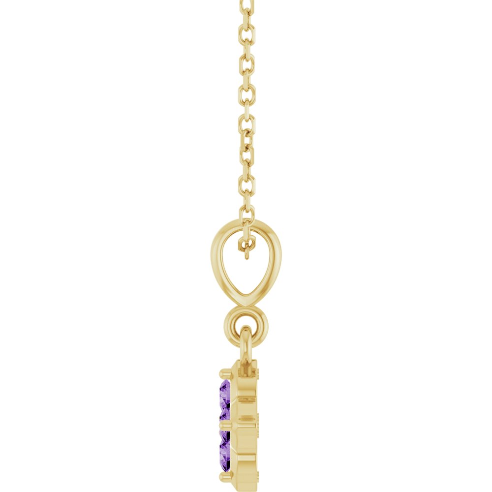 14K Yellow Gold Lab-Grown Purple Sapphire 16-18" Necklace