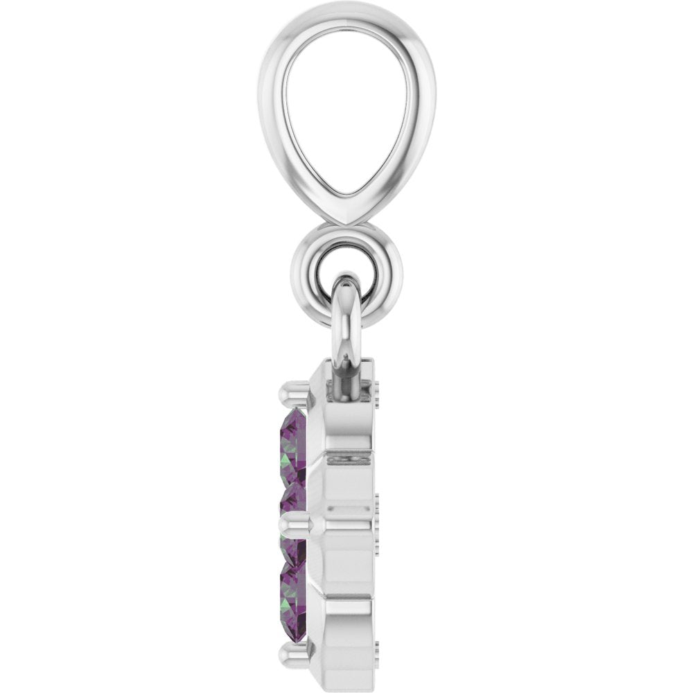 14K White Gold Lab-Grown Alexandrite Pendant