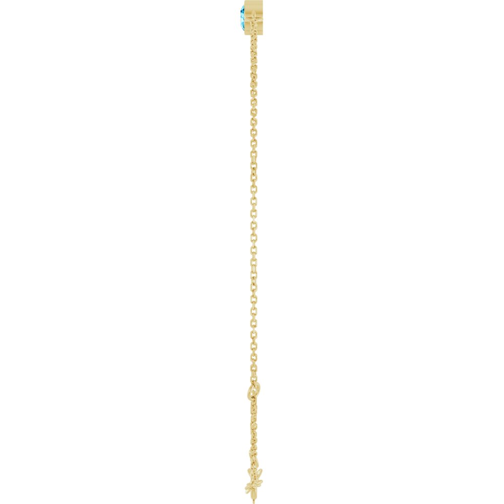 14K Yellow Gold Natural Aquamarine 6 1/2-7 1/2" Bracelet
