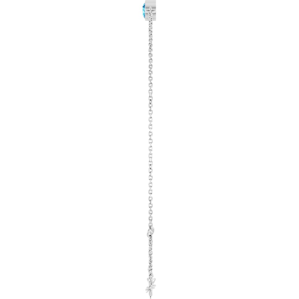 14K White Gold Natural Blue Zircon 6 1/2-7 1/2" Bracelet