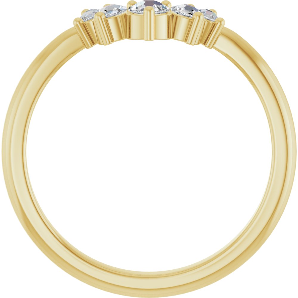 14K Yellow Gold 1/6 CTW Natural Rose-Cut Diamond Contour Band