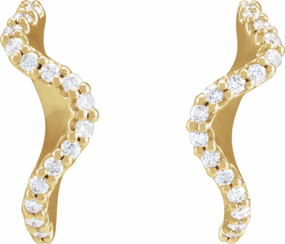 14K Yellow Gold 1/5 CTW Natural Diamond 15.5 mm Hoop Earrings