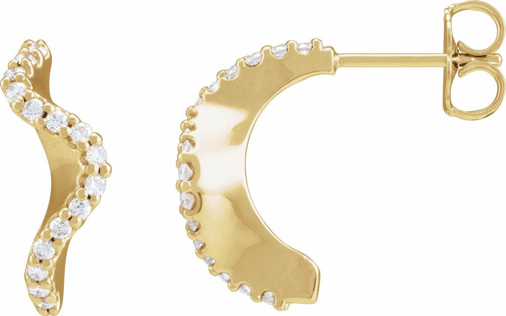 14K Yellow Gold 1/5 CTW Natural Diamond 15.5 mm Hoop Earrings