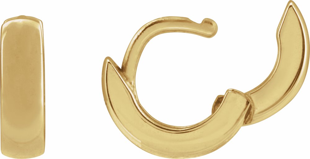 14K Yellow Gold Hinged 8 mm Hoop Earrings