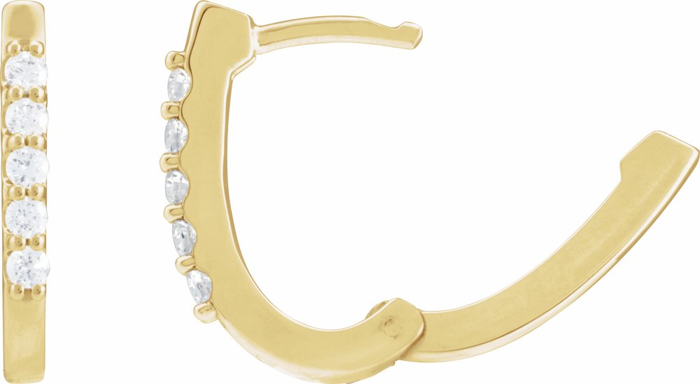 14K Yellow Gold 1/6 CTW Natural Diamond 15.1 mm Hoop Earrings