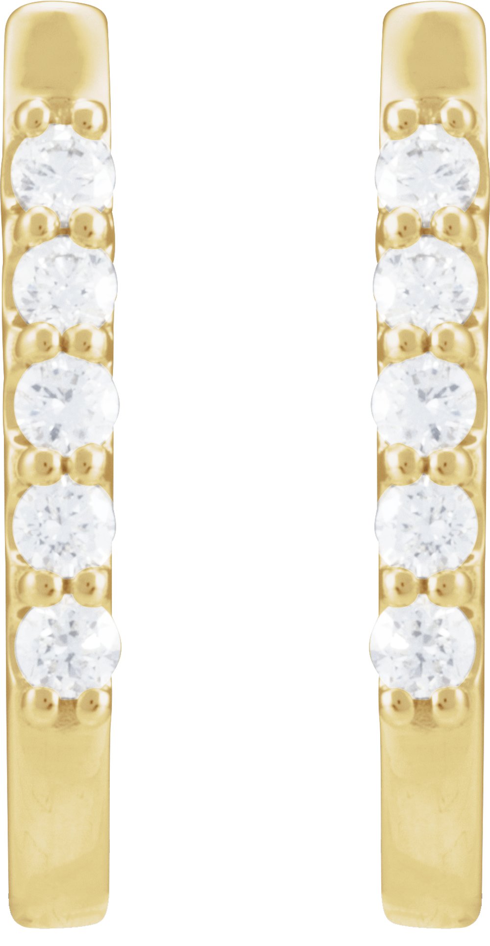 14K Yellow Gold 1/6 CTW Natural Diamond 15.1 mm Hoop Earrings