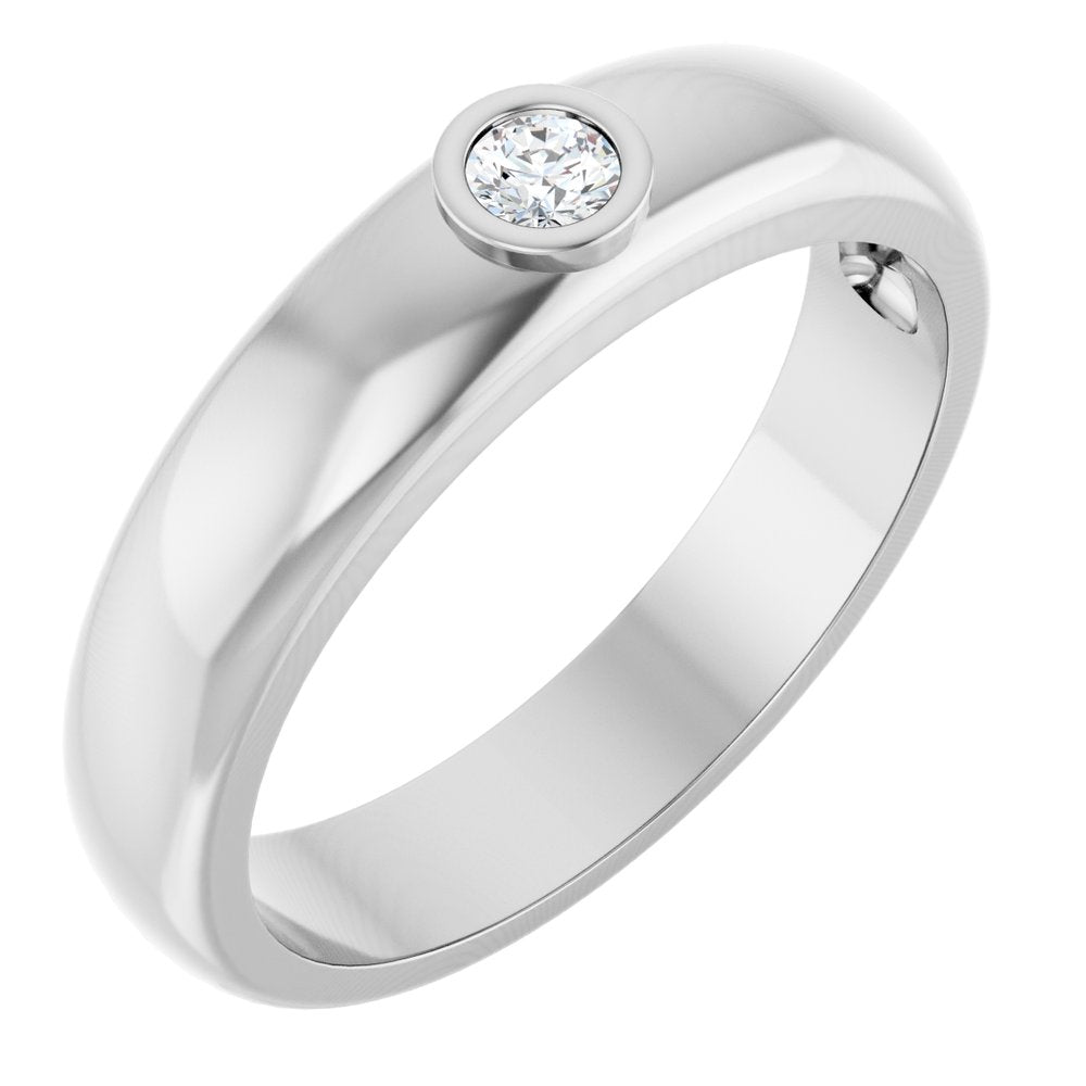 14K White 1/10 CT Lab Grown Diamond Band Size 10