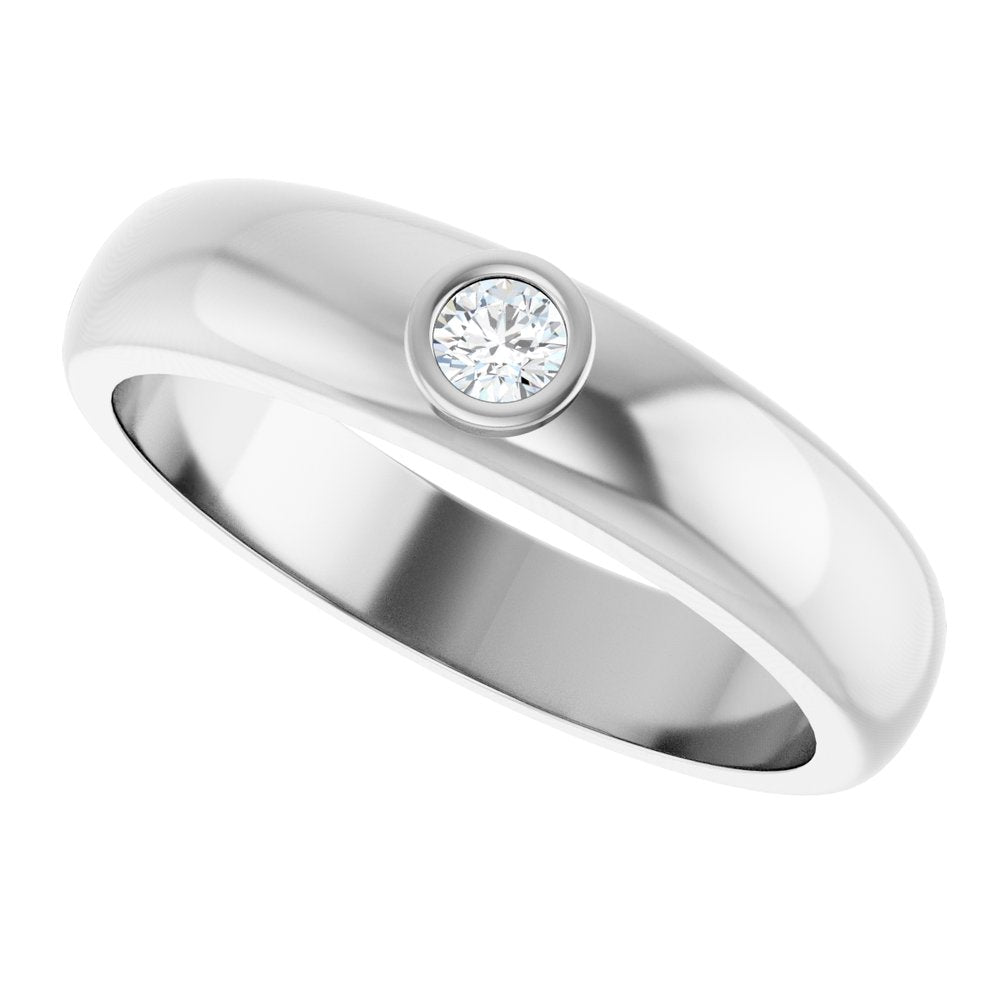 14K White 1/10 CT Lab Grown Diamond Band Size 10