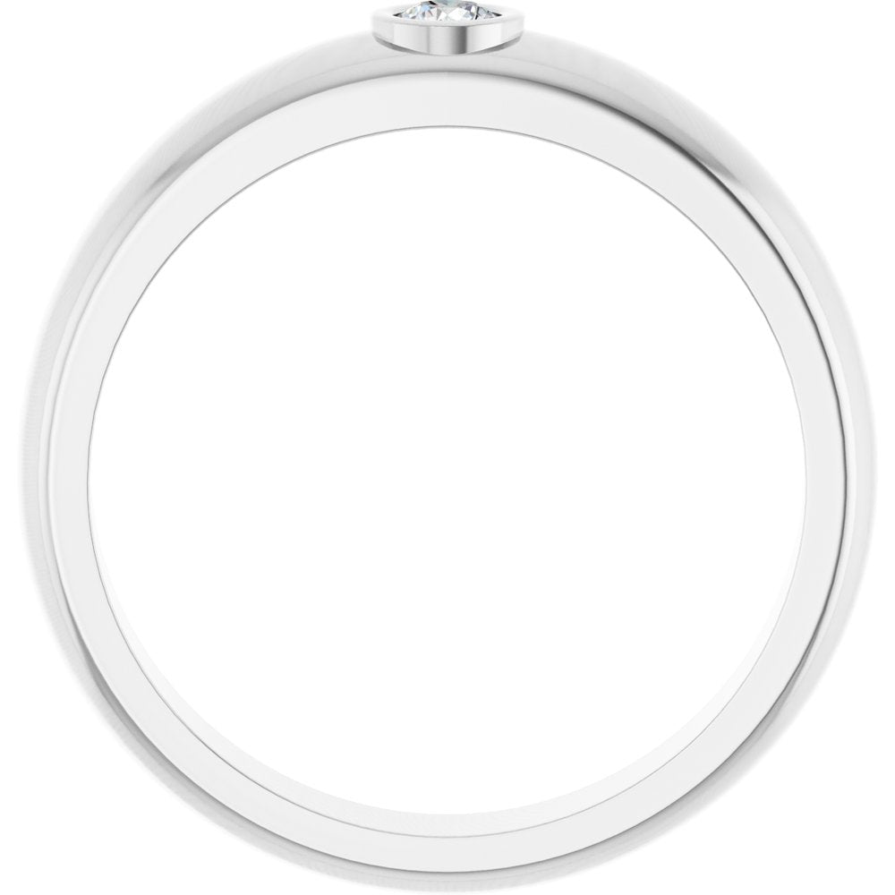 14K White 1/10 CT Lab Grown Diamond Band Size 10