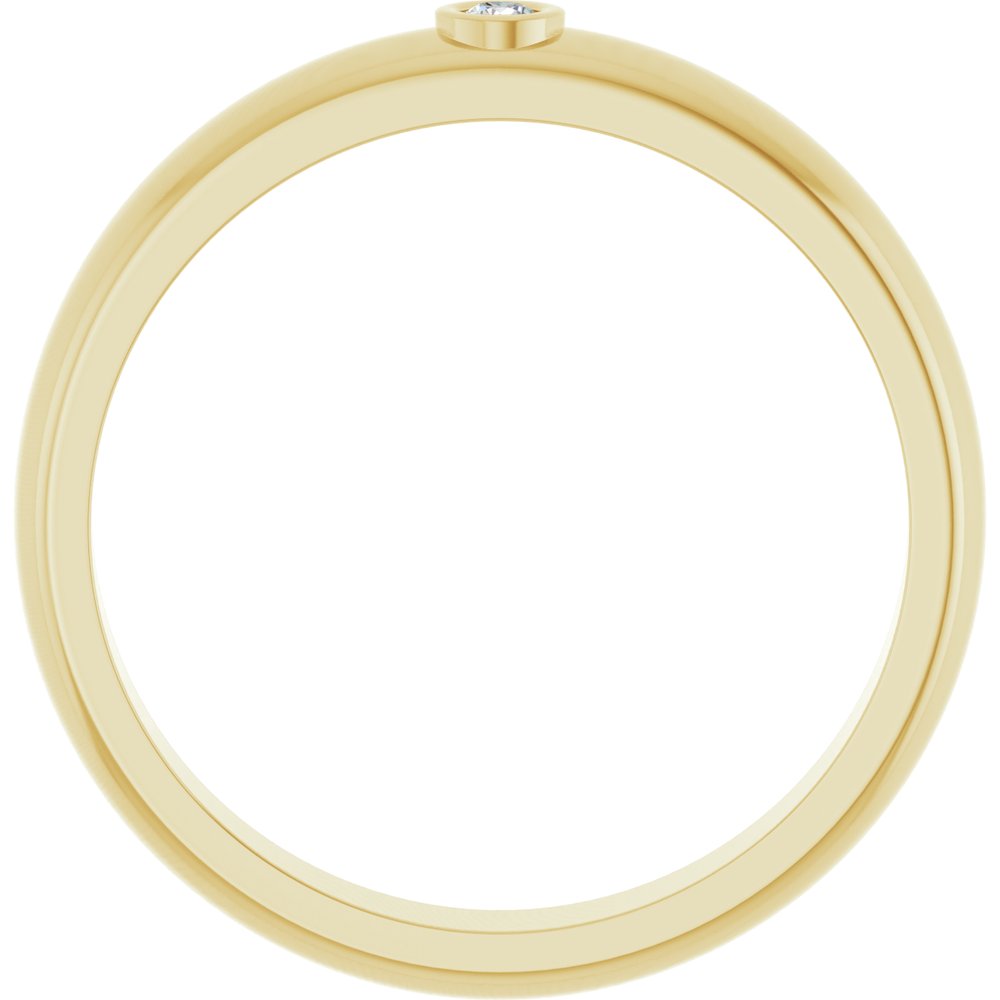 14K Yellow .03 CT Lab Grown Diamond Band Size 10
