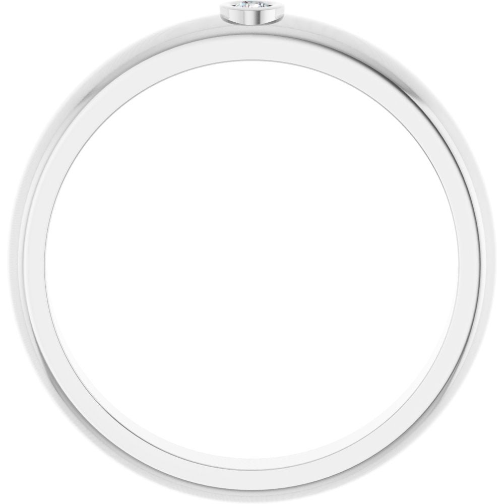 14K White .03 CT Lab Grown Diamond Band Size 10