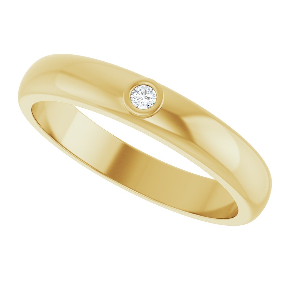 14K Yellow .03 CT Lab Grown Diamond Band Size 10