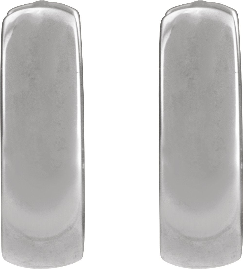 14K White Gold Hinged 8 mm Hoop Earrings