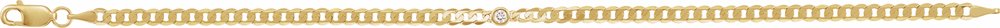 14K Yellow Gold .07 CT Lab-Grown Diamond Link 7" Bracelet