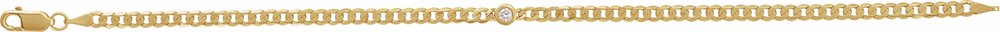 14K Yellow Gold 1/5 CT Natural Diamond Link 7" Bracelet