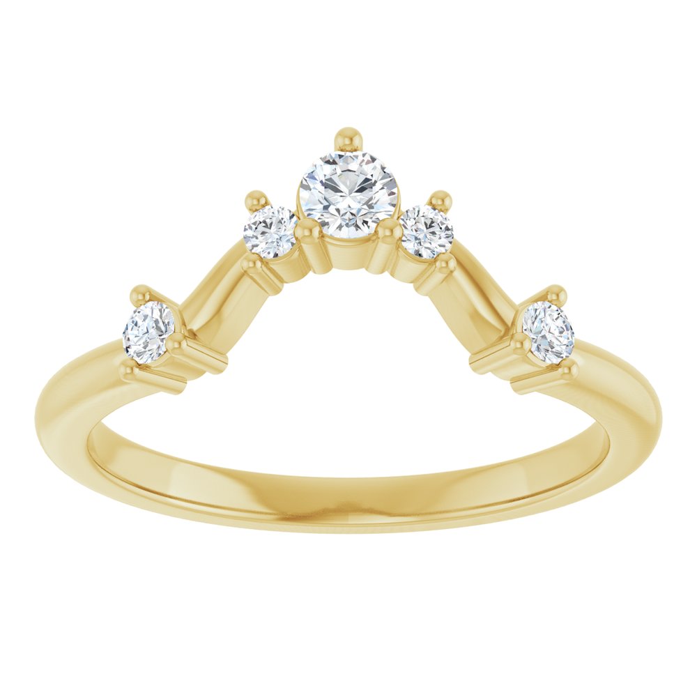 14K Yellow Gold 1/4 CTW Natural Diamond Contour Band