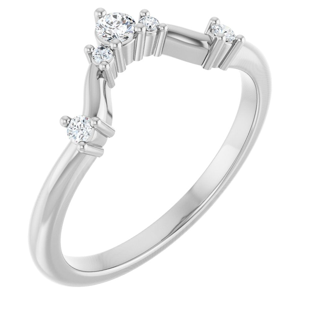 14K White 1/5 CTW Natural Diamond Contour Band