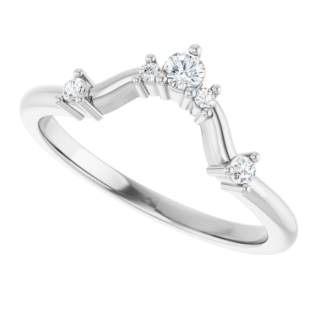 14K White 1/5 CTW Natural Diamond Contour Band