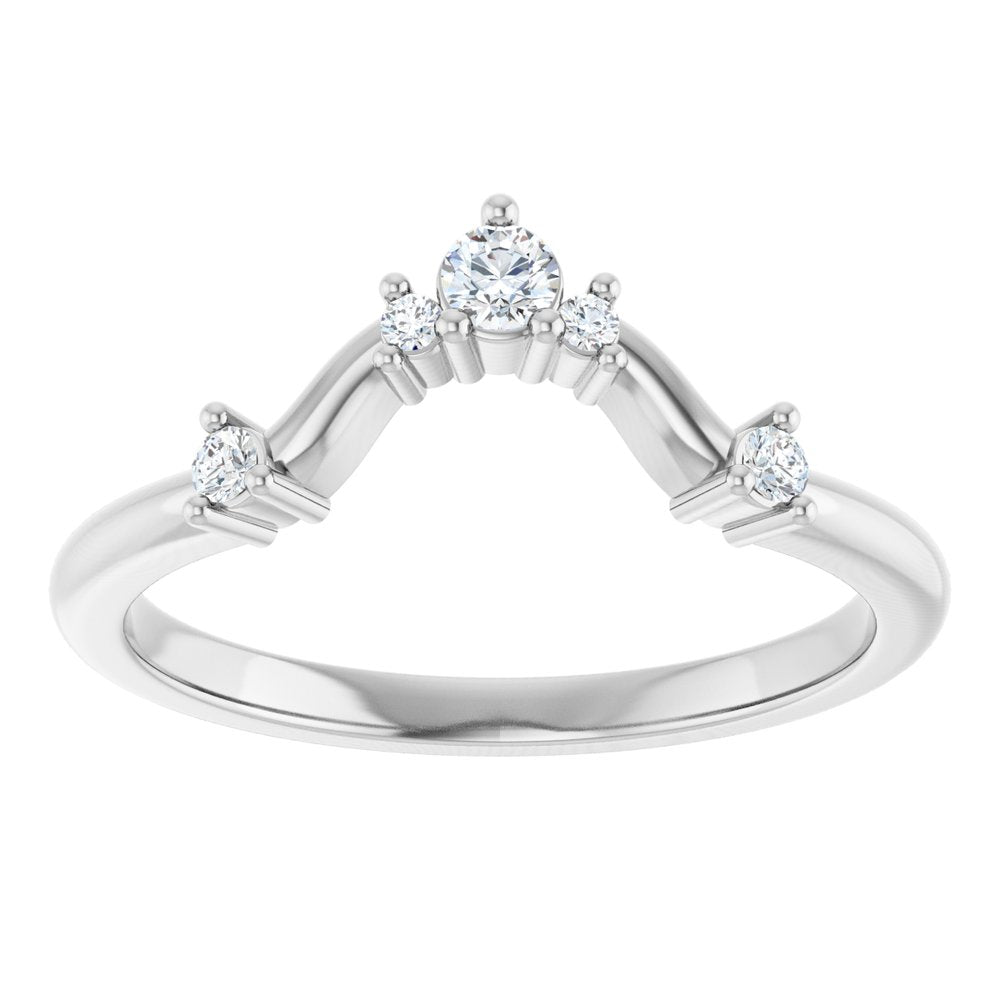 14K White 1/5 CTW Natural Diamond Contour Band