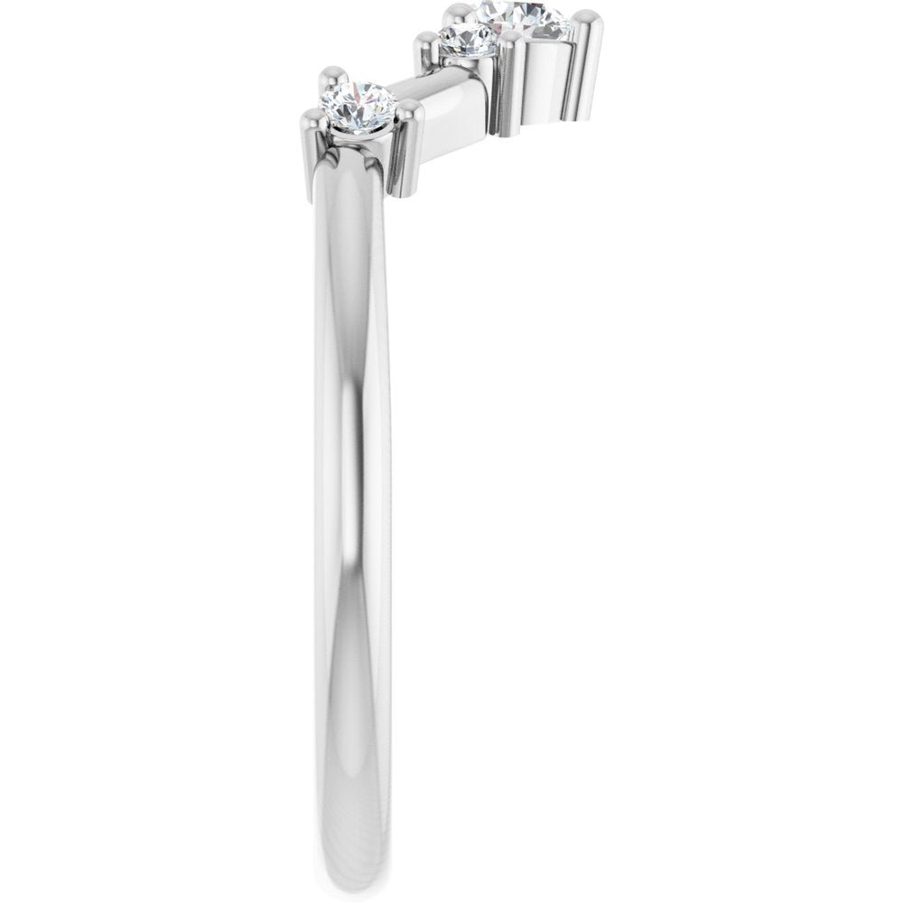 14K White Gold 1/5 CTW Lab-Grown Diamond Contour Band