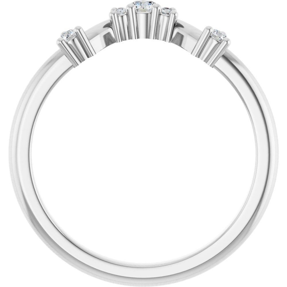 14K White 1/5 CTW Natural Diamond Contour Band