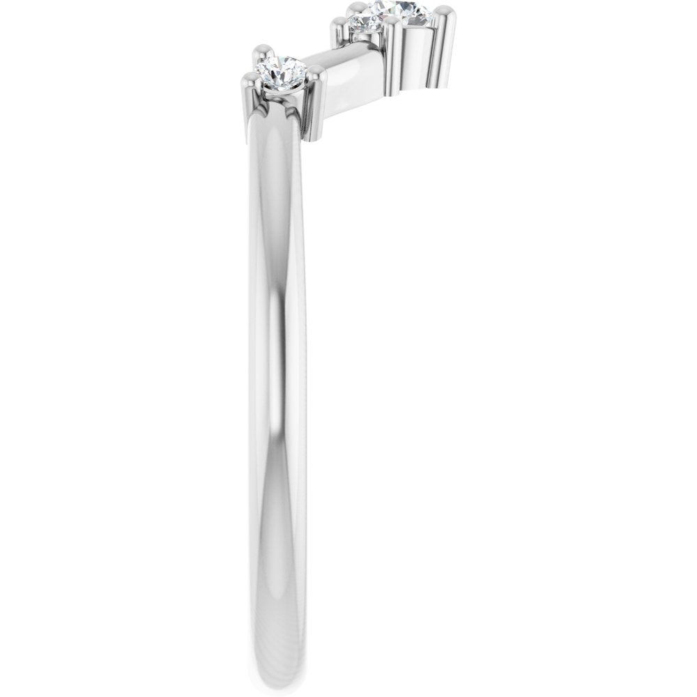 14K White 1/5 CTW Natural Diamond Contour Band