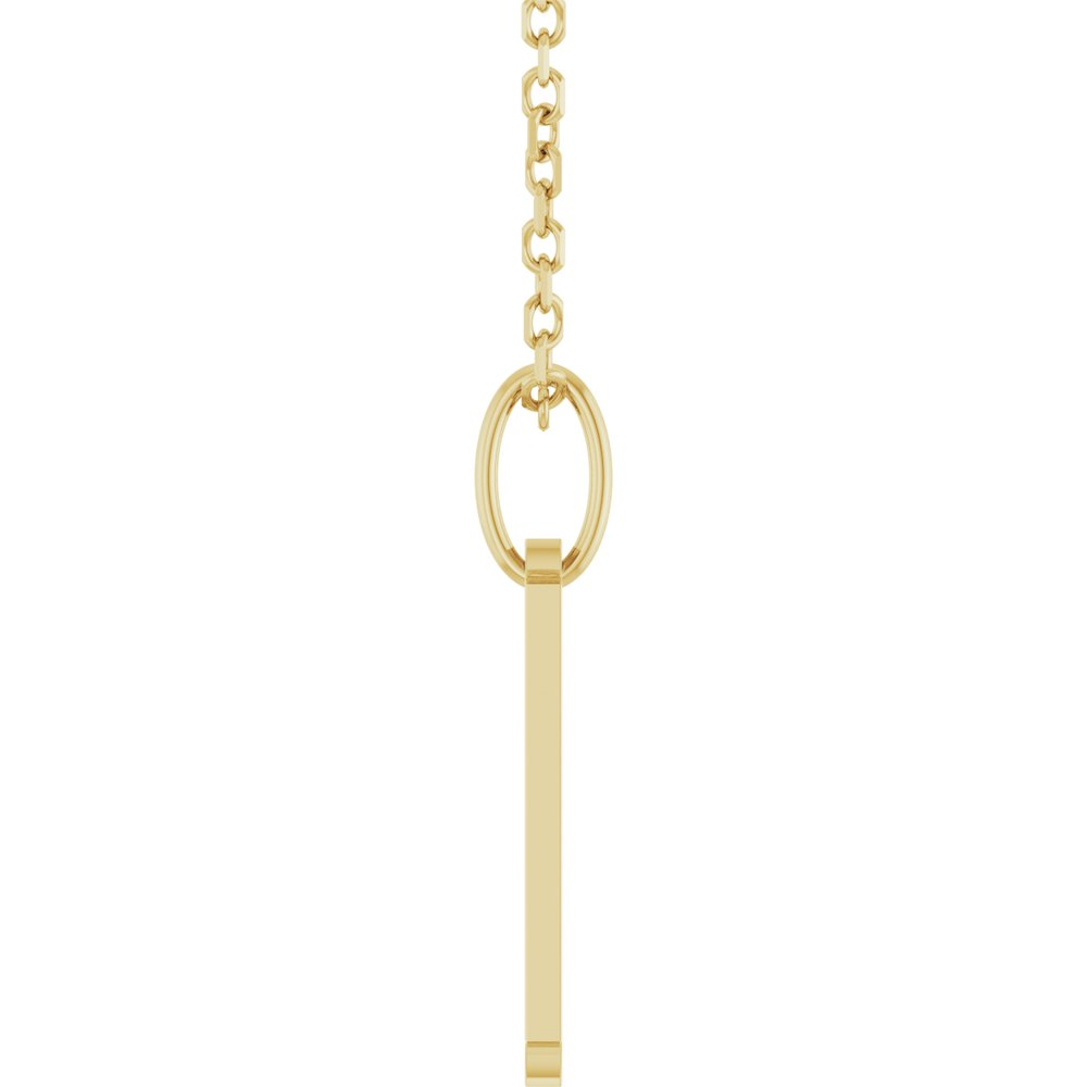 14K Yellow Gold Engravable Dog Tag 16-18" Necklace