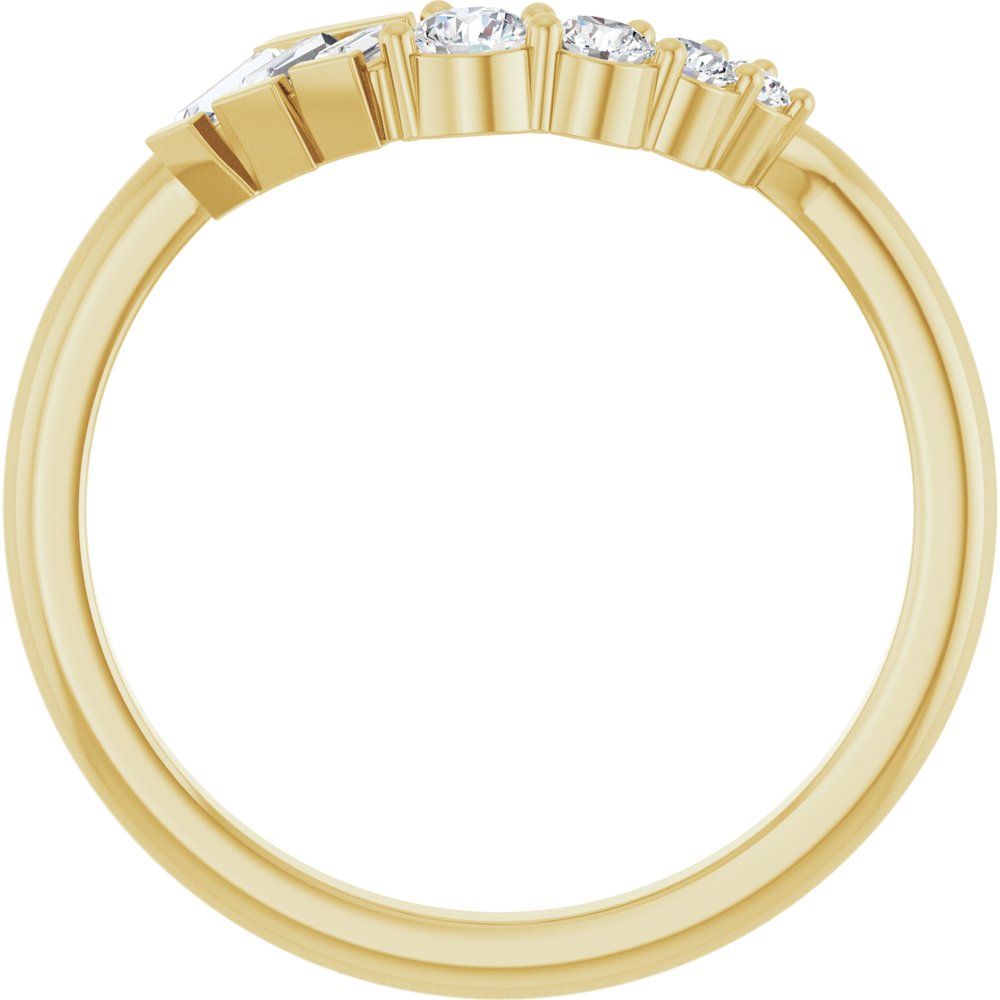14K Yellow 1/4 CTW Natural Diamond Contour Band
