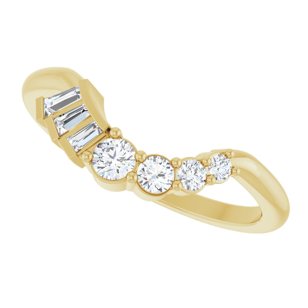 14K Yellow Gold 1/4 CTW Lab-Grown Diamond Contour Band