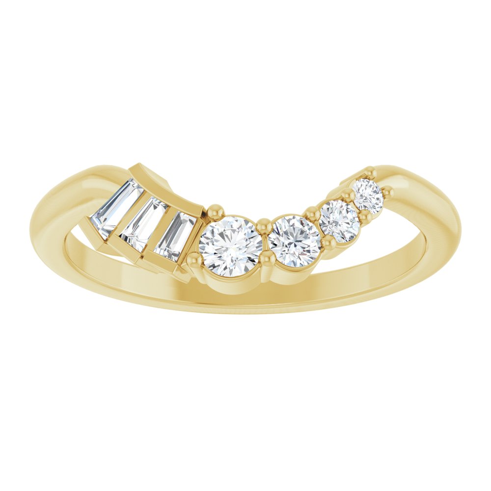 14K Yellow 1/4 CTW Natural Diamond Contour Band