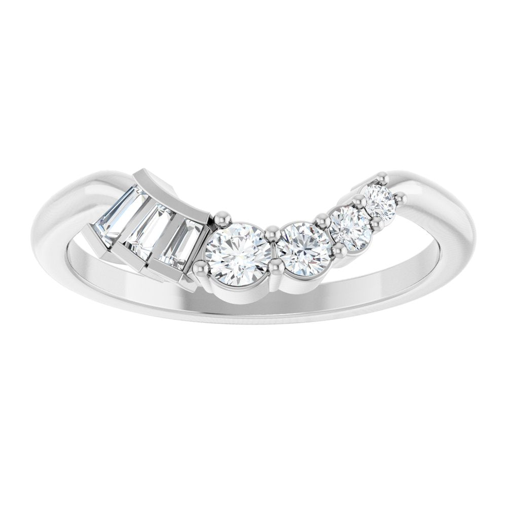 14K White Gold 1/4 CTW Lab-Grown Diamond Contour Band